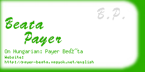 beata payer business card